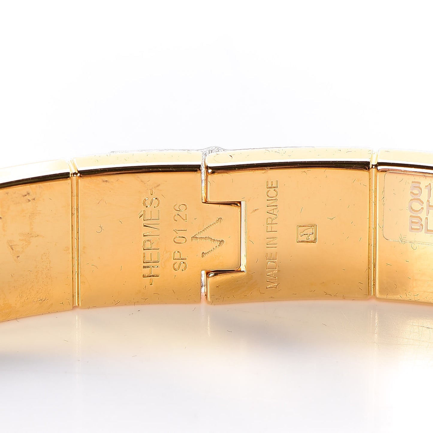 Enamel Charniere Uni Narrow Hinged Bracelet S Bleu Royal