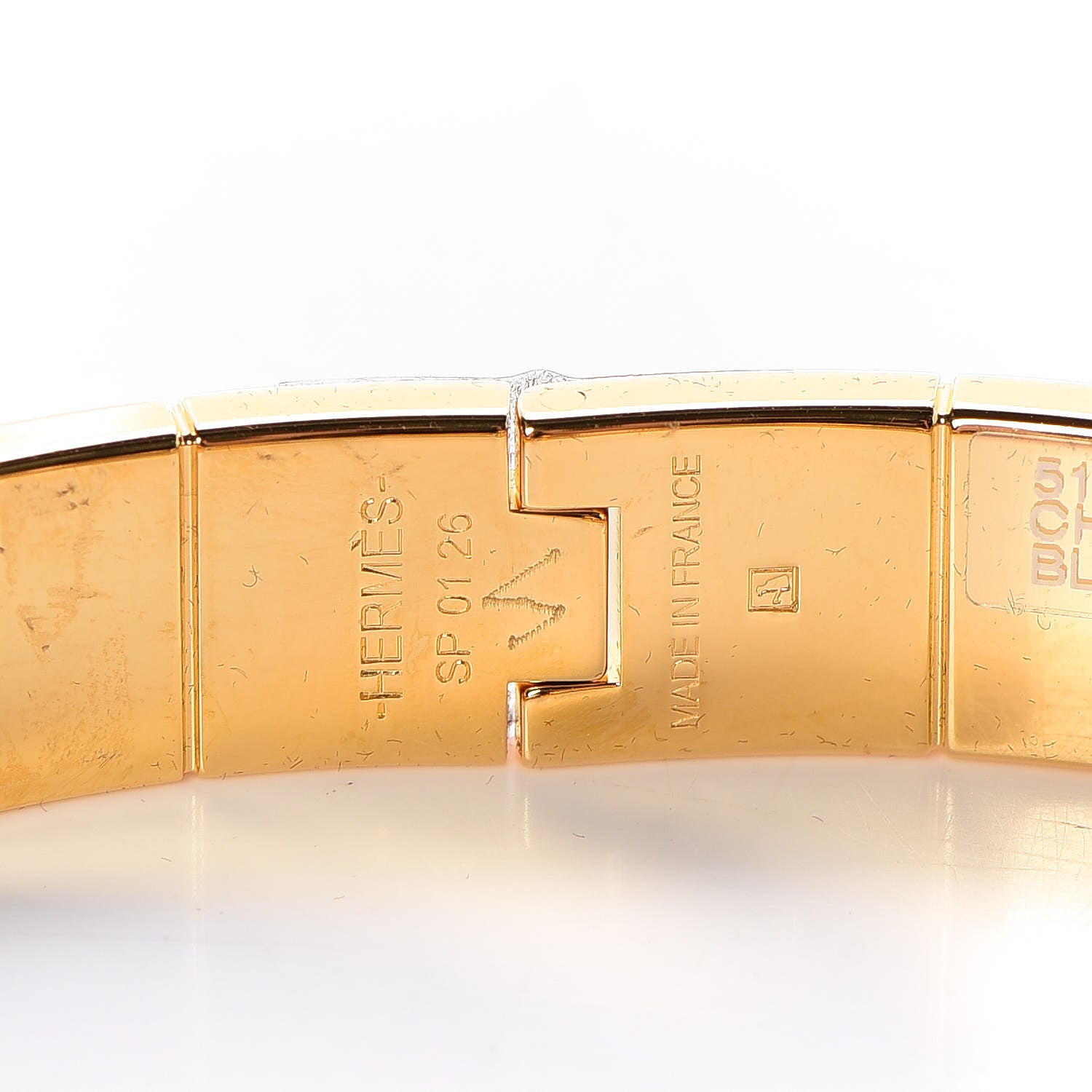 Hermes Enamel Charniere Uni Narrow Hinged Bracelet S Bleu Royal 5 of 6
