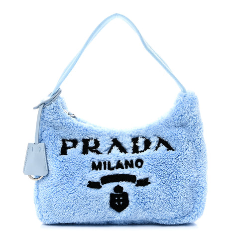 Terry Cloth Mini Re-Edition 2000 Bag Celeste Black