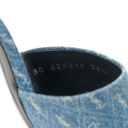 Saint Laurent Denim Monogram La 16 Mule Sandals 38.5 Blue Jeans 9 of 10