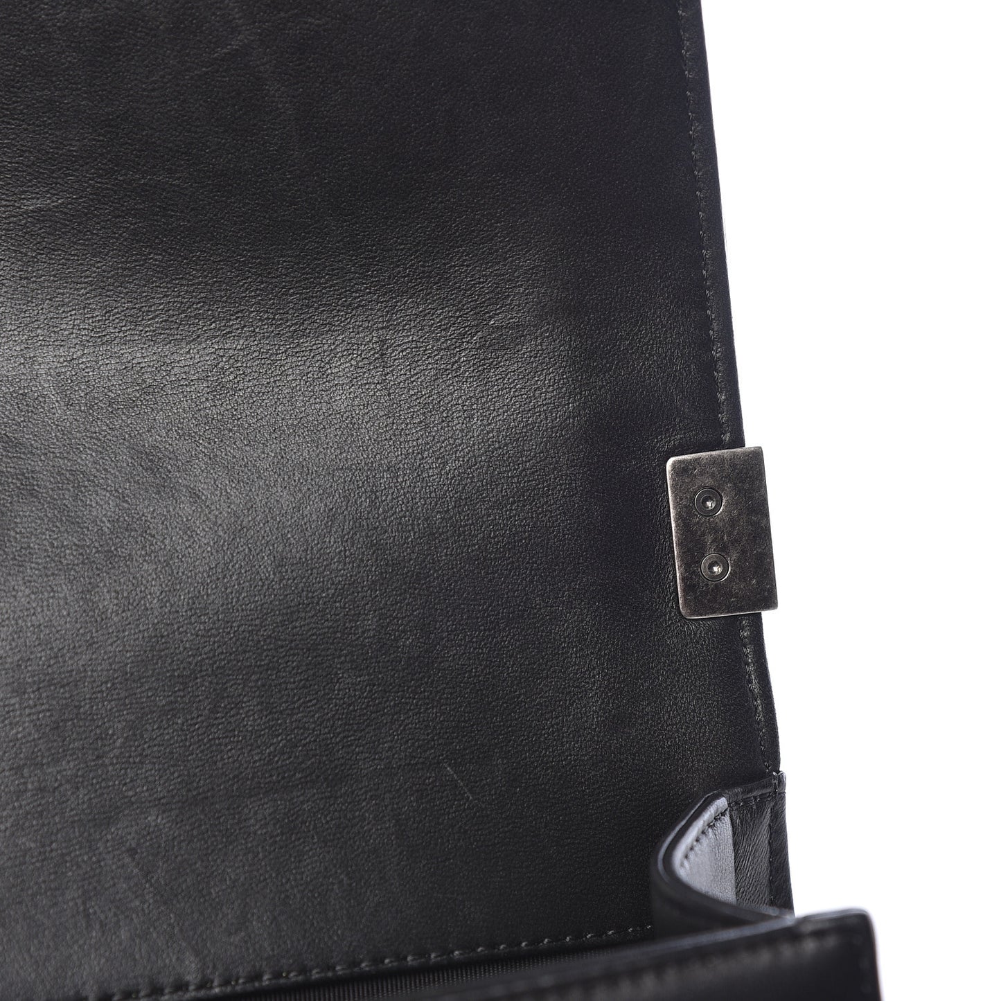 Calfskin Quilted Small Boy Flap Black