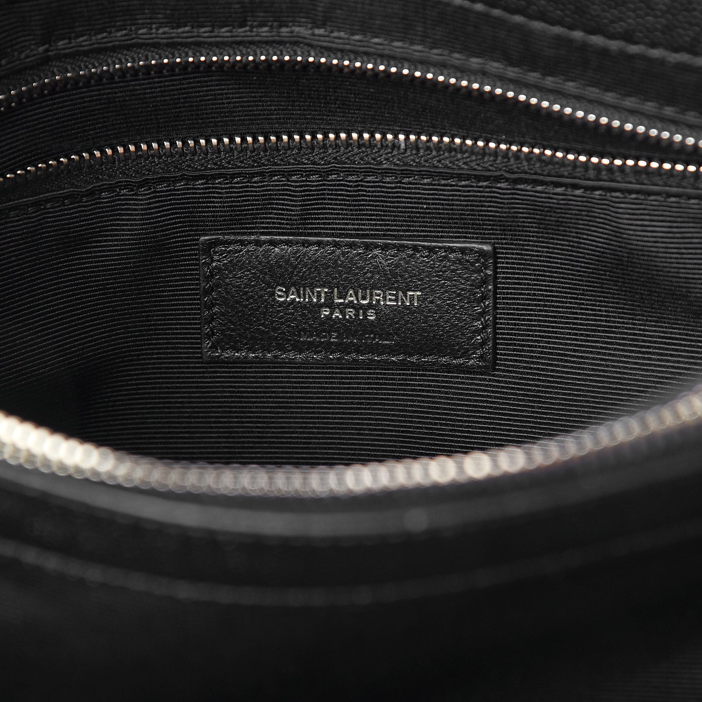 Grain de Poudre Calfskin Y Quilted Monogram Medium Loulou Chain Satchel Black