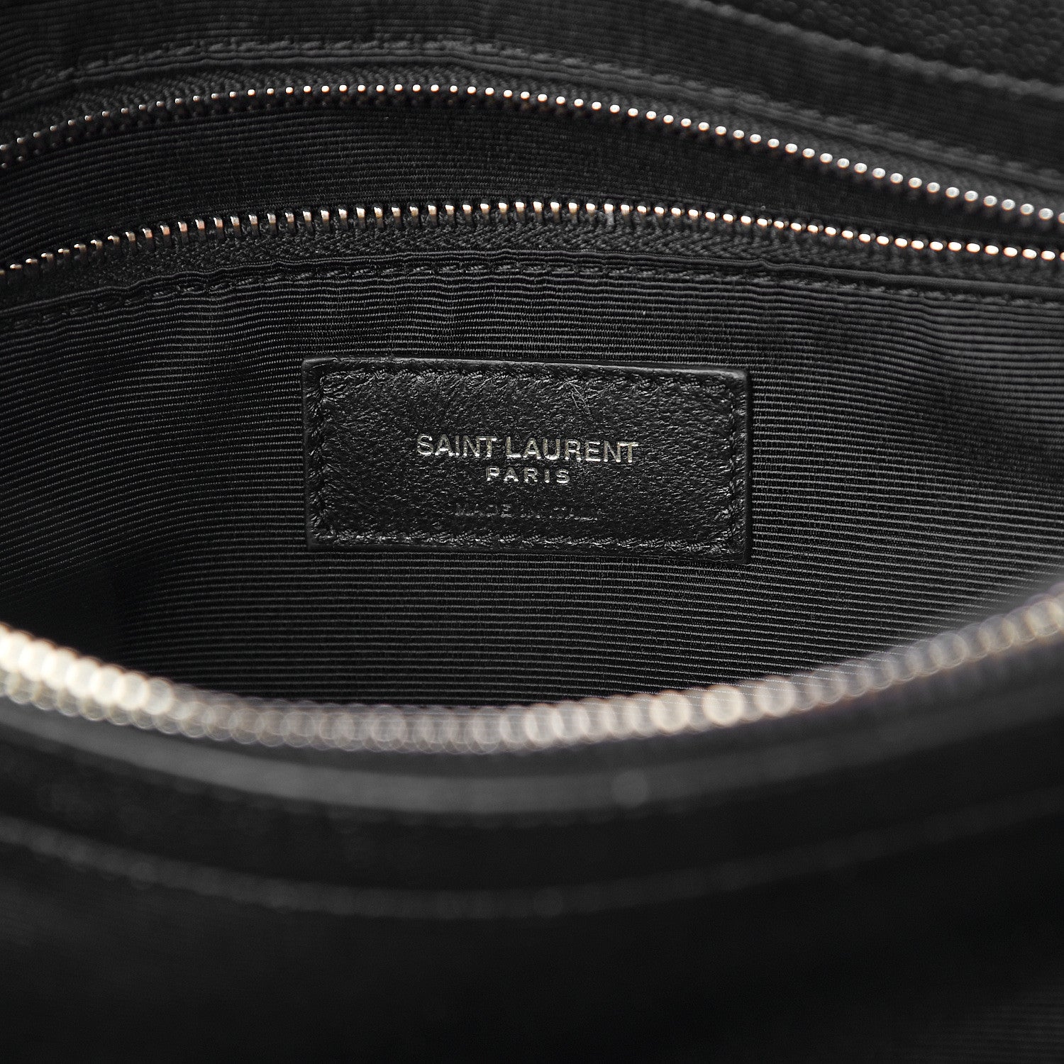 Saint Laurent Grain de Poudre Calfskin Y Quilted Monogram Medium Loulou Chain Satchel Black 5 of 8