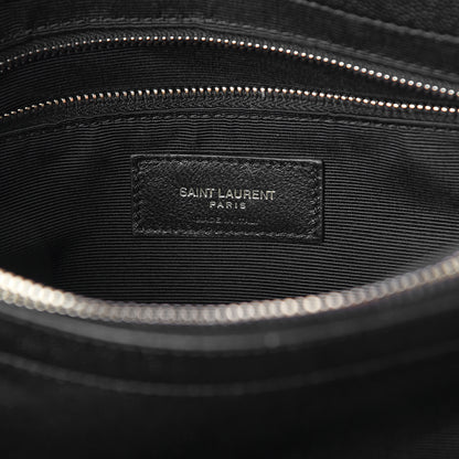 Saint Laurent Grain de Poudre Calfskin Y Quilted Monogram Medium Loulou Chain Satchel Black 5 of 8