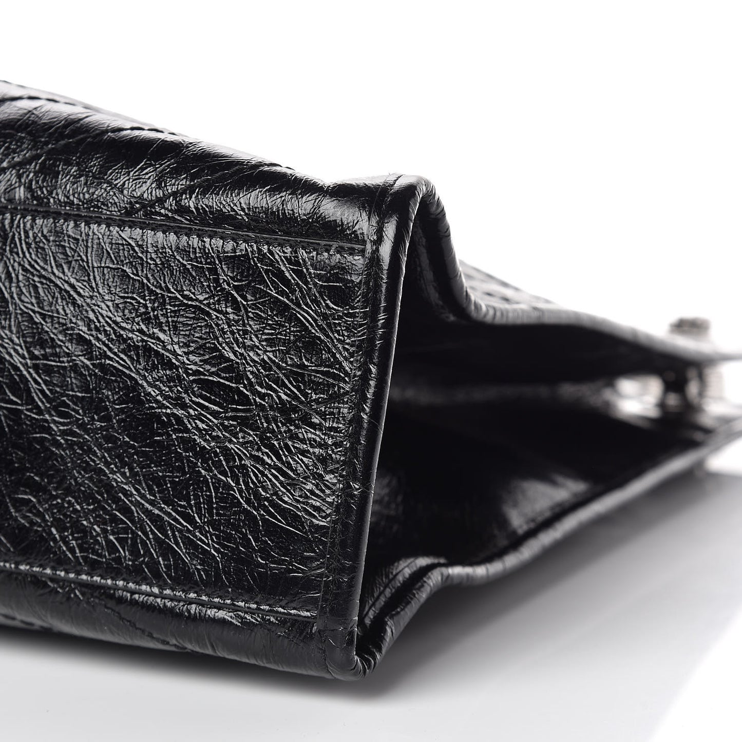 Crinkled Calfskin Matelasse Monogram Niki Shoulder Bag Black