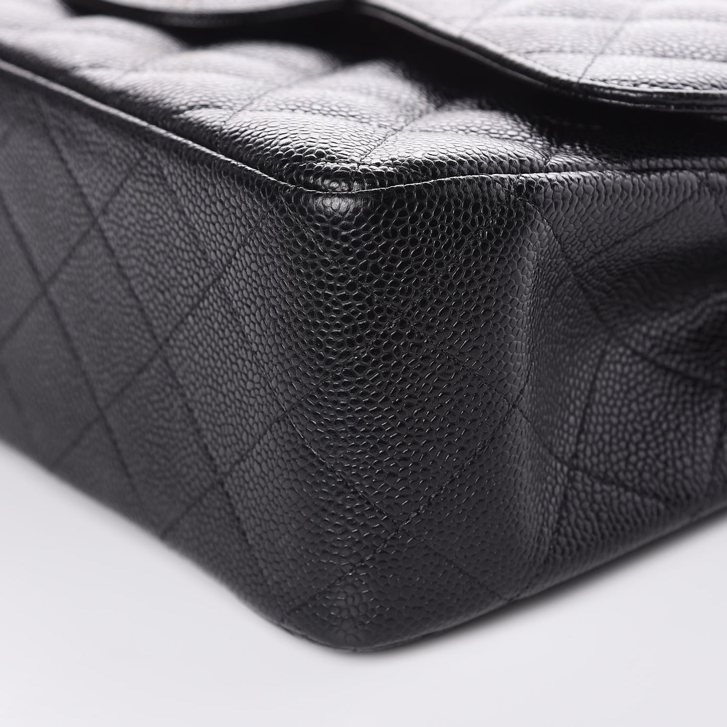 Caviar Quilted Jumbo Double Flap Black