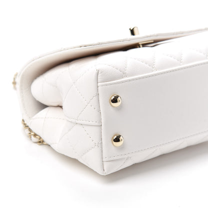 Chanel Goatskin Quilted Extra Mini Rainbow Coco Handle Flap White 9 of 10