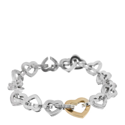 Tiffany Sterling Silver 18K Yellow Gold Heart Links Bracelet 1 of 3