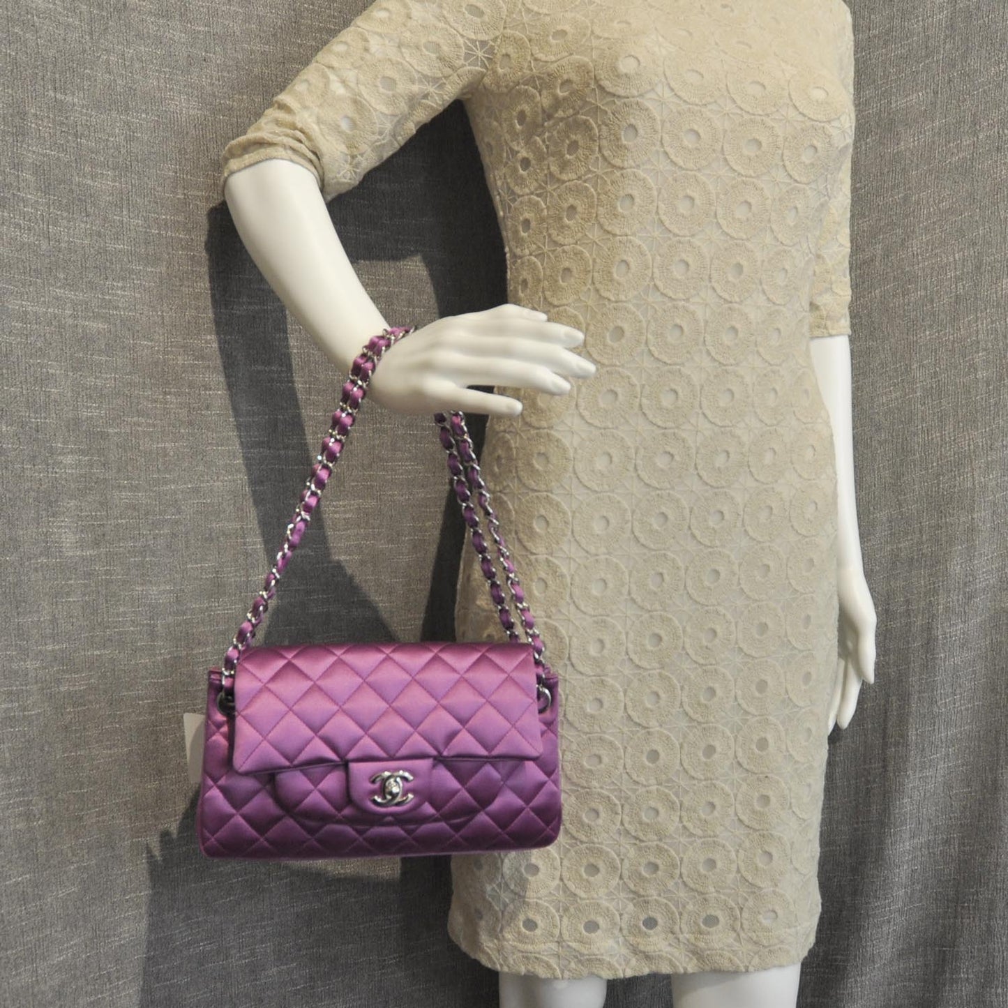 Satin Quilted Flap Bag