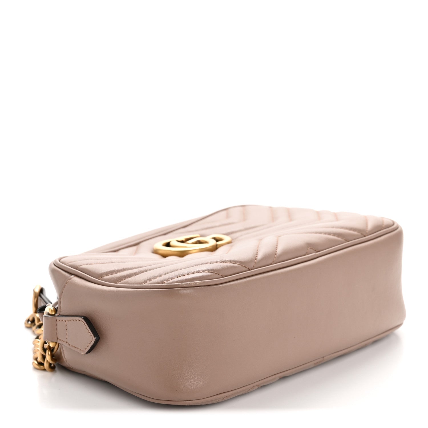 Gucci Calfskin Matelasse Small GG Marmont Chain Shoulder Bag Porcelain Rose 4 of 13