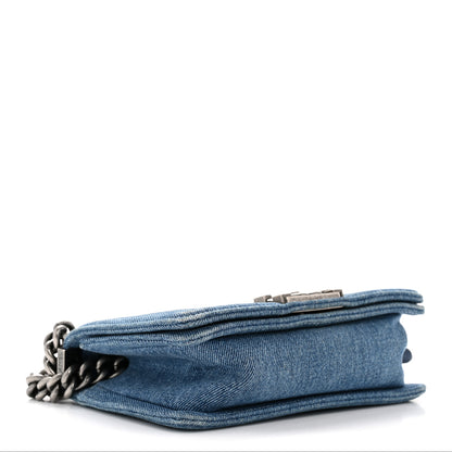 Chanel Denim Quilted Small Boy Flap Blue 4 of 11