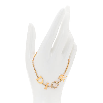 Christian Dior Metal Crystal Letters Bracelet  Gold 2 of 5