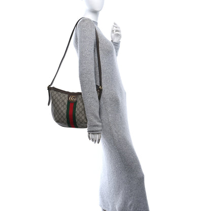 Gucci GG Supreme Monogram Web Small Ophidia Half Moon Hobo Brown 2 of 10