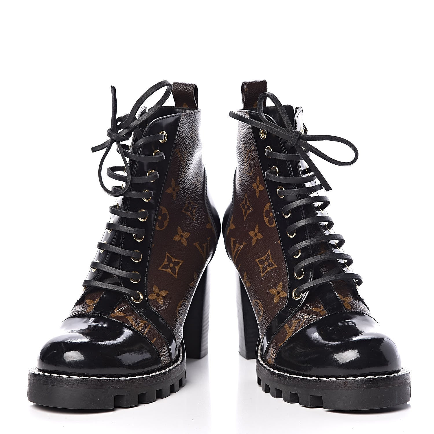 Louis Vuitton Patent Calfskin Monogram Star Trail Ankle Boots 39 Black 6 of 12