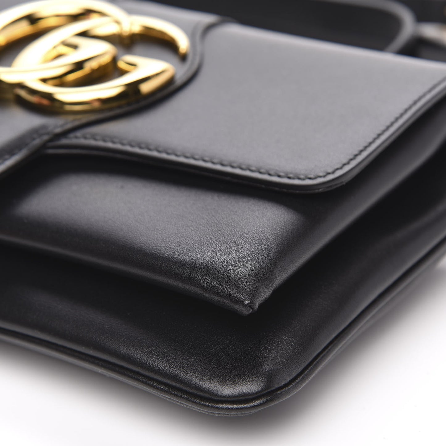 Vitello Palmellato Lux Small Arli Flap Shoulder Bag Black