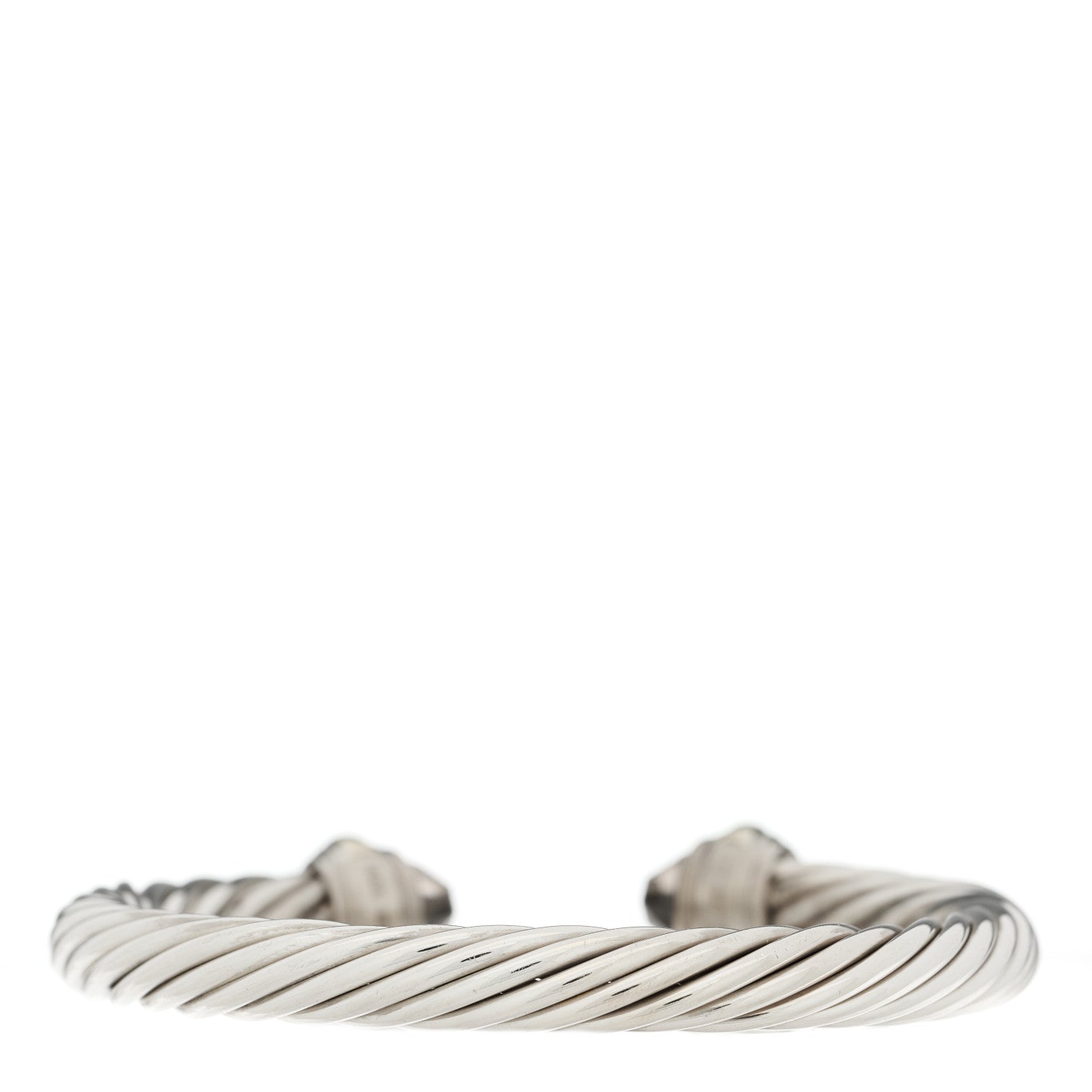 David Yurman Sterling Silver 14K Yellow Gold Smoky Quartz 7mm Cable Classics Bracelet 2 of 3