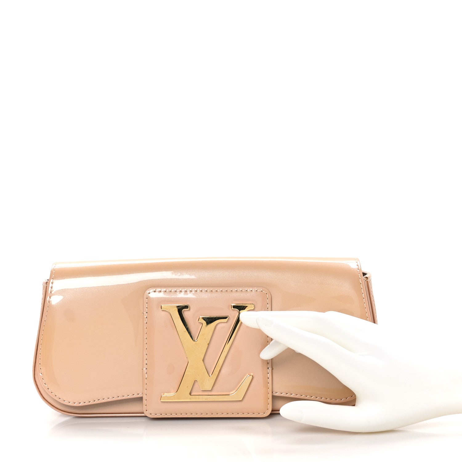 Louis Vuitton Patent Sobe Clutch Creme 2 of 10