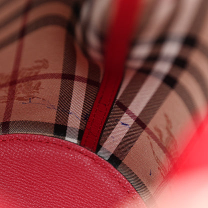 Burberry Haymarket Check Colours Small Lorne Bucket Crossbody Poppy Red 8 of 9