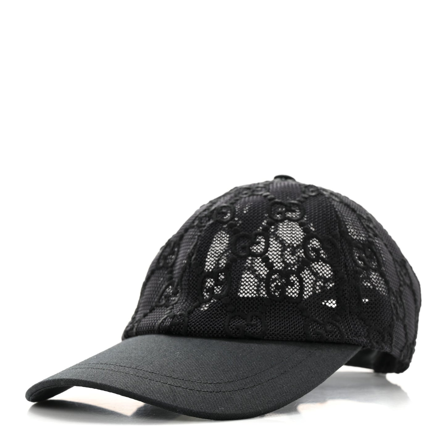 Mesh GG Monogram Embroidered Shivali Baseball Hat S 56 Black