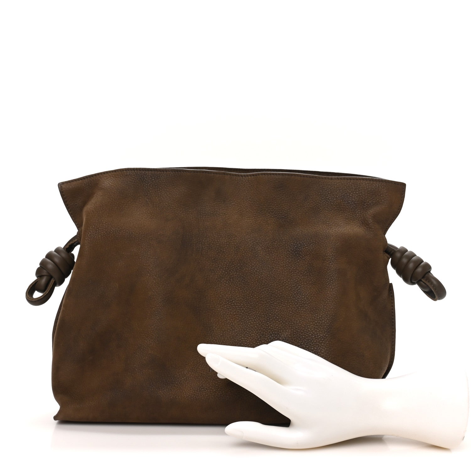 Loewe Grained Nubuck Medium Flamenco Knot Bag Tundra 2 of 10