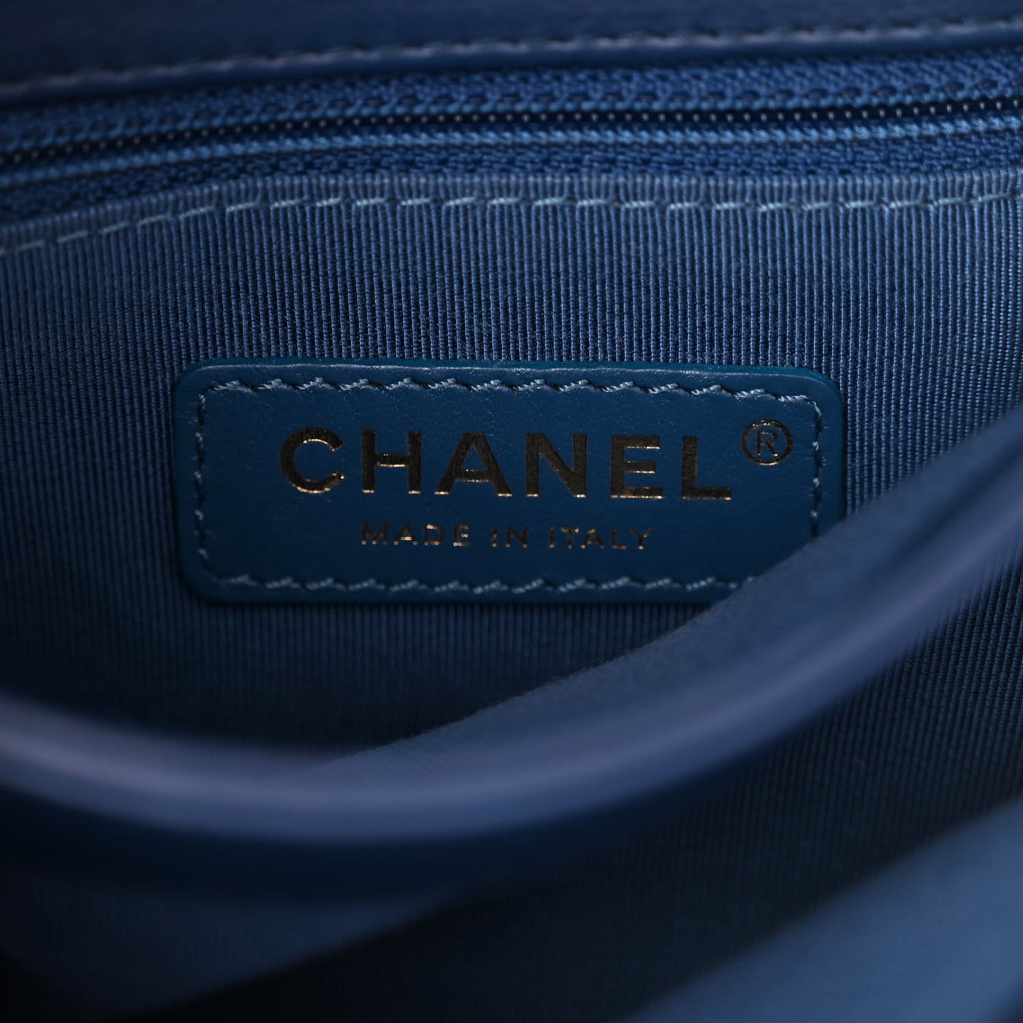 Calfskin Quilted Small Gold Top Handle Flap Blue