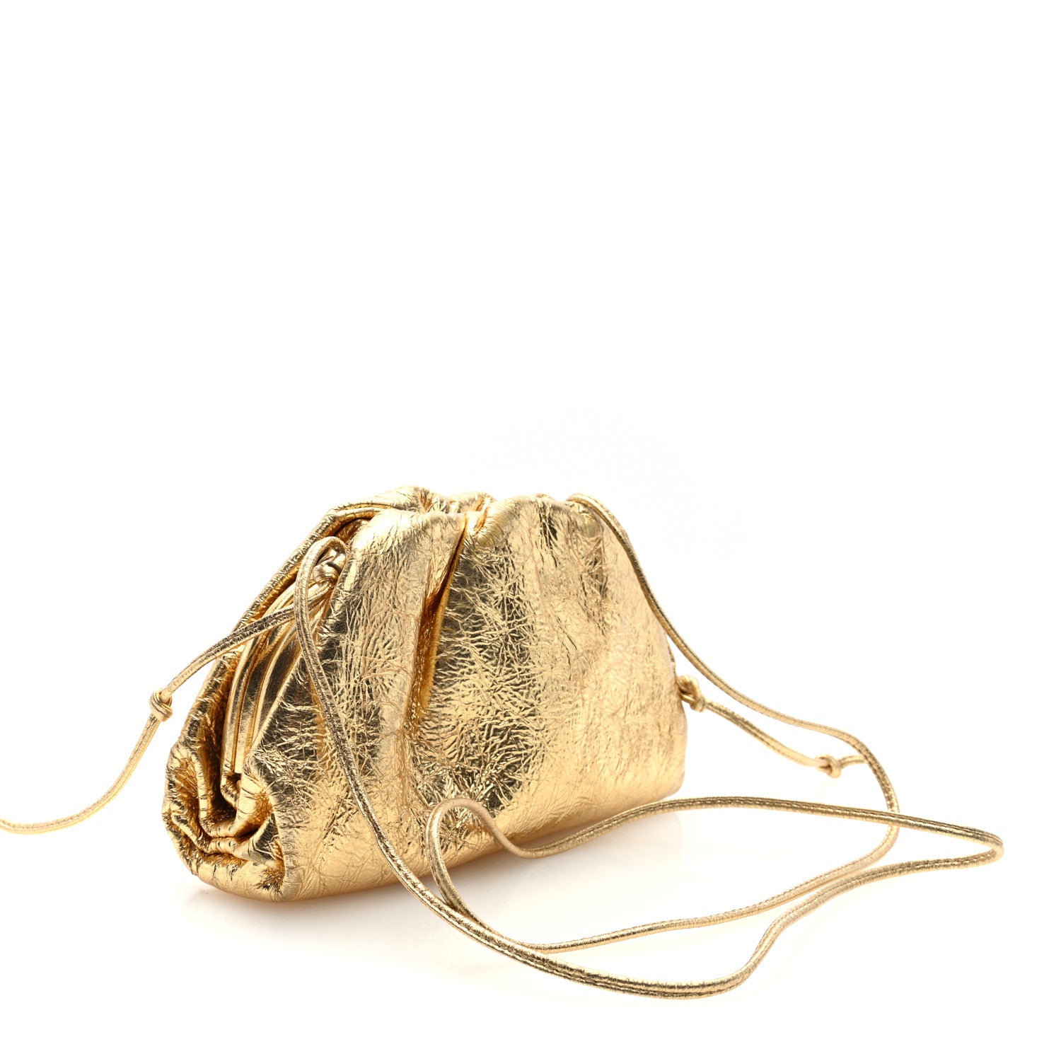 Bottega Veneta Metallic Crushed Calfskin The Mini Pouch Gold 2 of 8