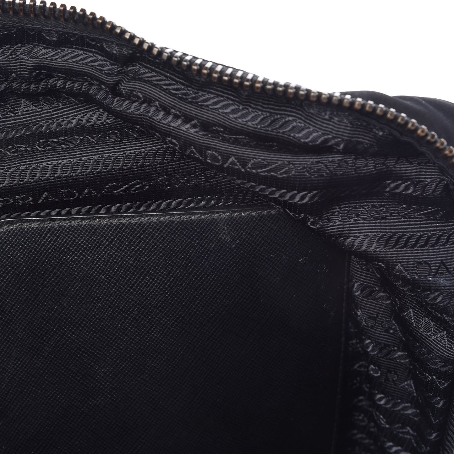 Tessuto Nylon Saffiano Metal Triangle Logo Work Bag Black