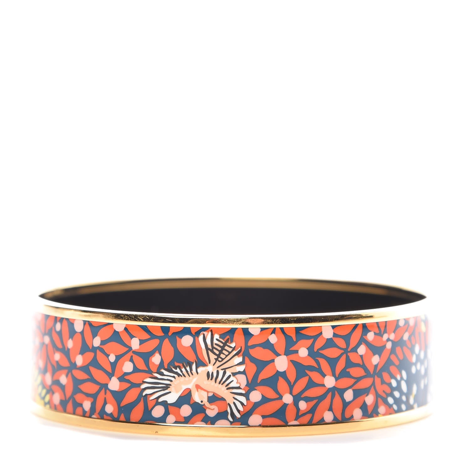 Hermes Enamel Printed Wide Dans un Jardin Anglais Bracelet 70 1 of 5