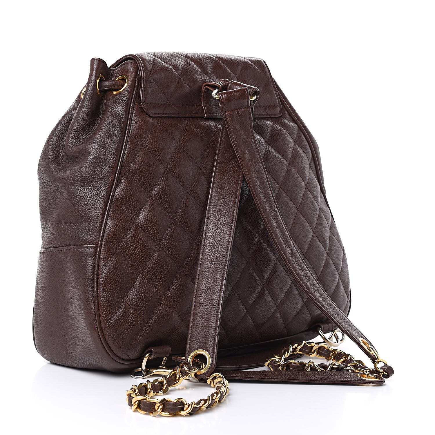Chanel Caviar Quilted CC Backpack Brown 3 of 12