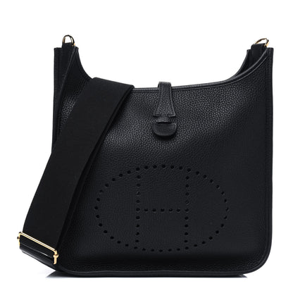 Hermes Taurillon Clemence Evelyne III PM Black 1 of 12