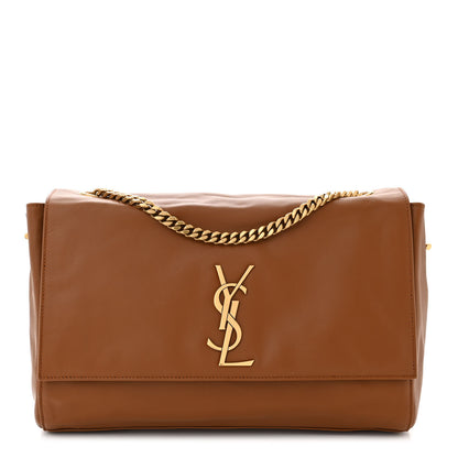 Saint Laurent Smooth Calfskin Suede Medium Reversible Monogram Kate Satchel Brick 3 of 17