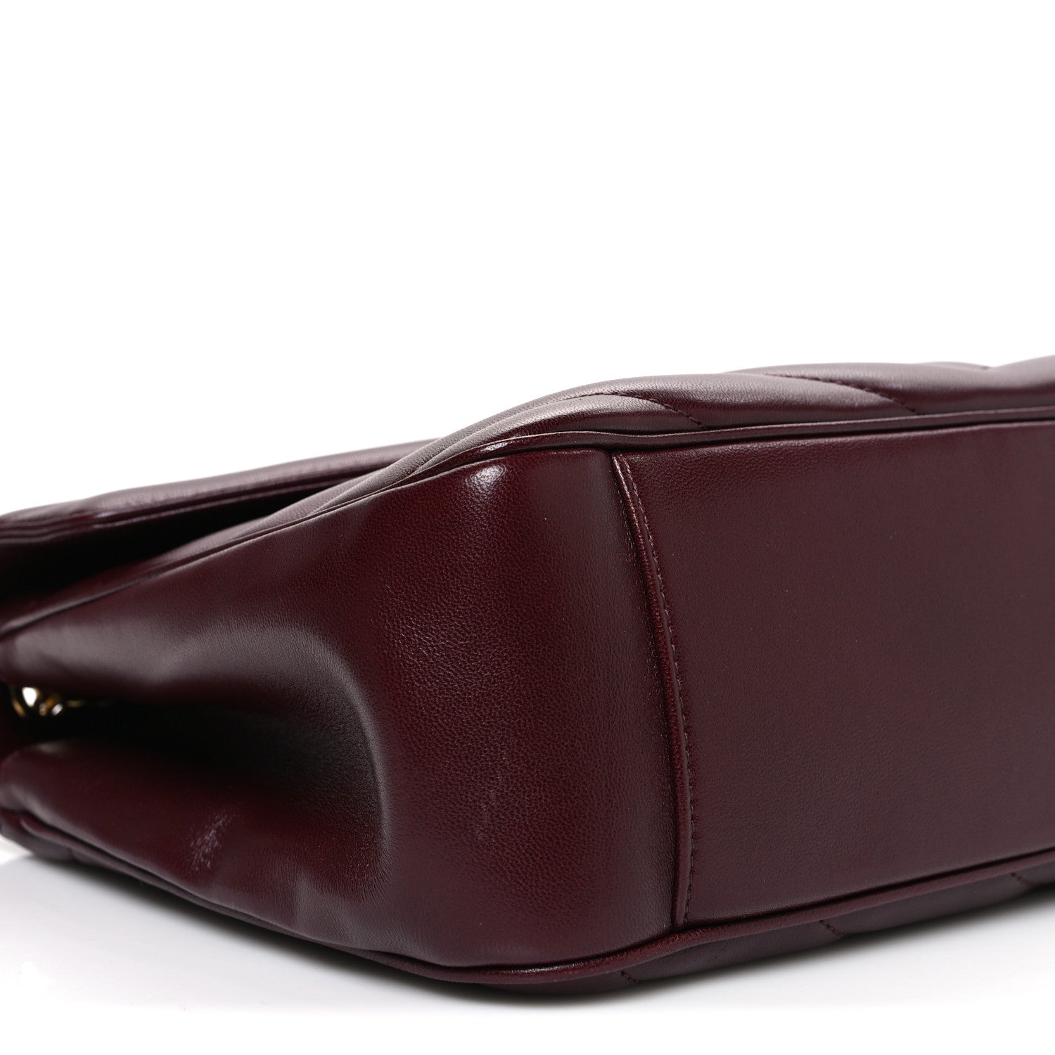 Saint Laurent Lambskin Chevron Quilted Large Loulou Rouge Cabernet 10 of 11