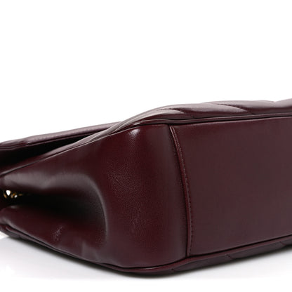 Saint Laurent Lambskin Chevron Quilted Large Loulou Rouge Cabernet 10 of 11
