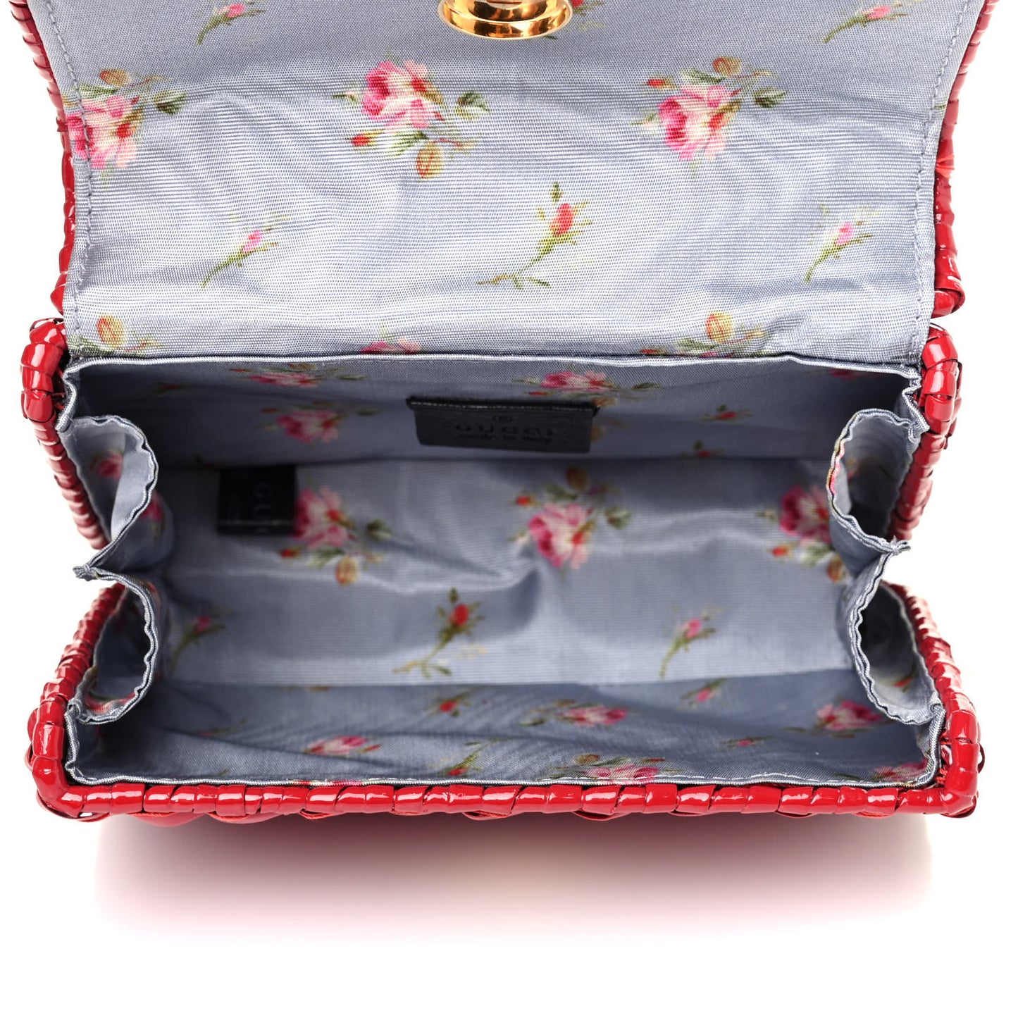 Glazed Wicker Mini Cestino Shoulder Bag Red