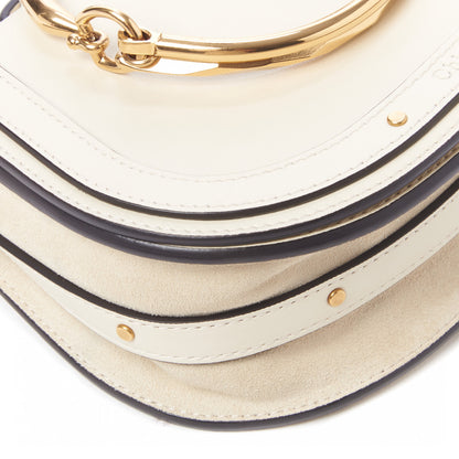 Chloe Calfskin Suede Small Nile Bracelet Bag Off White 6 of 9