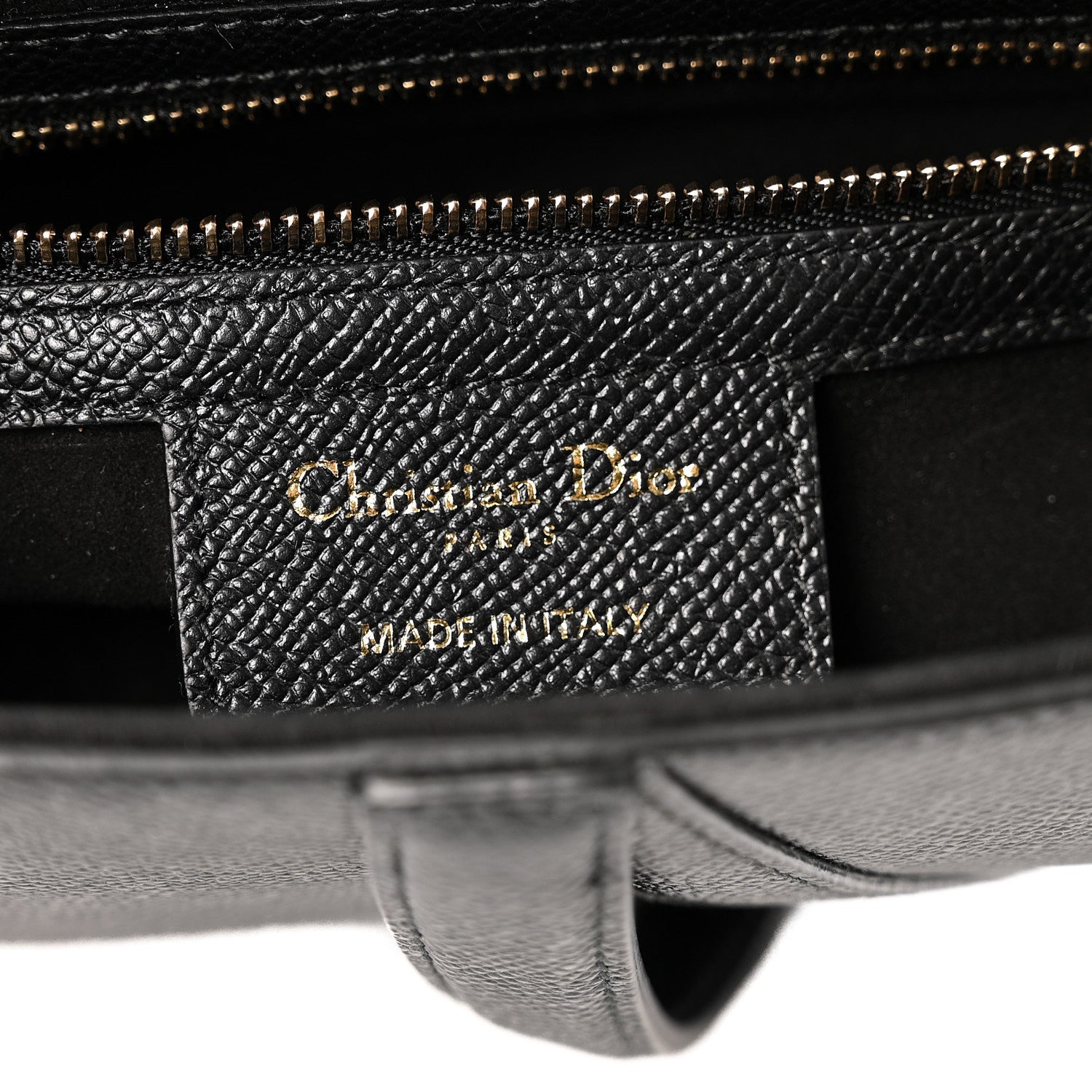 Christian Dior Grained Calfskin Saddle Bag With Strap Black 6 of 14