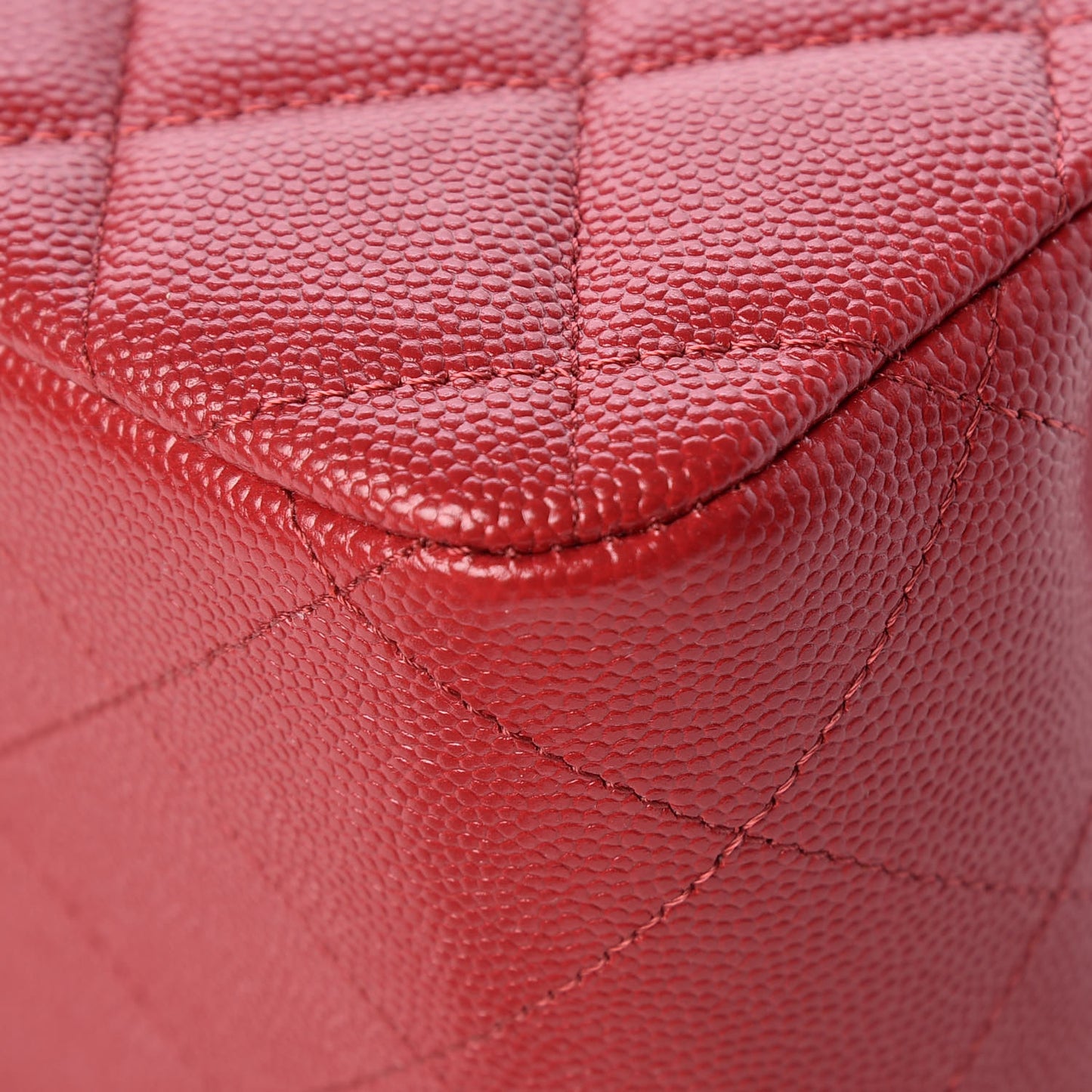 Caviar Quilted Jumbo Double Flap Red