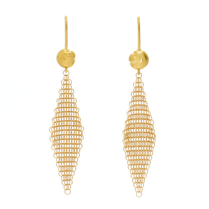 Tiffany 18K Yellow Gold Mini Elsa Peretti Mesh Earrings 1 of 4