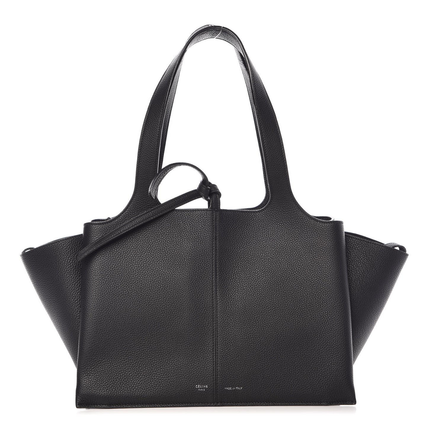Baby Grained Calfskin Small Tri-Fold Bag Black