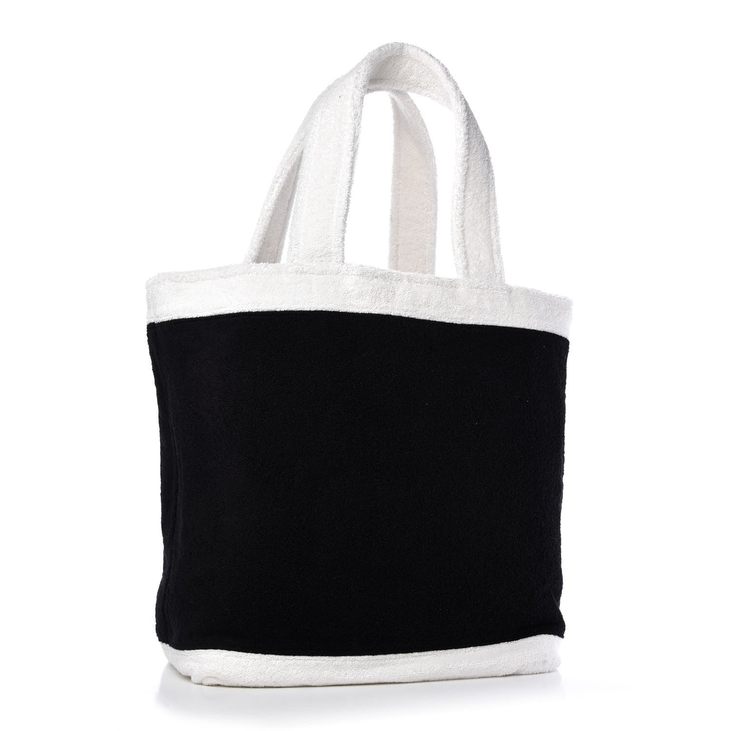 Chanel Terry Cotton CC Beach Tote Towel Set Black White 3 of 12