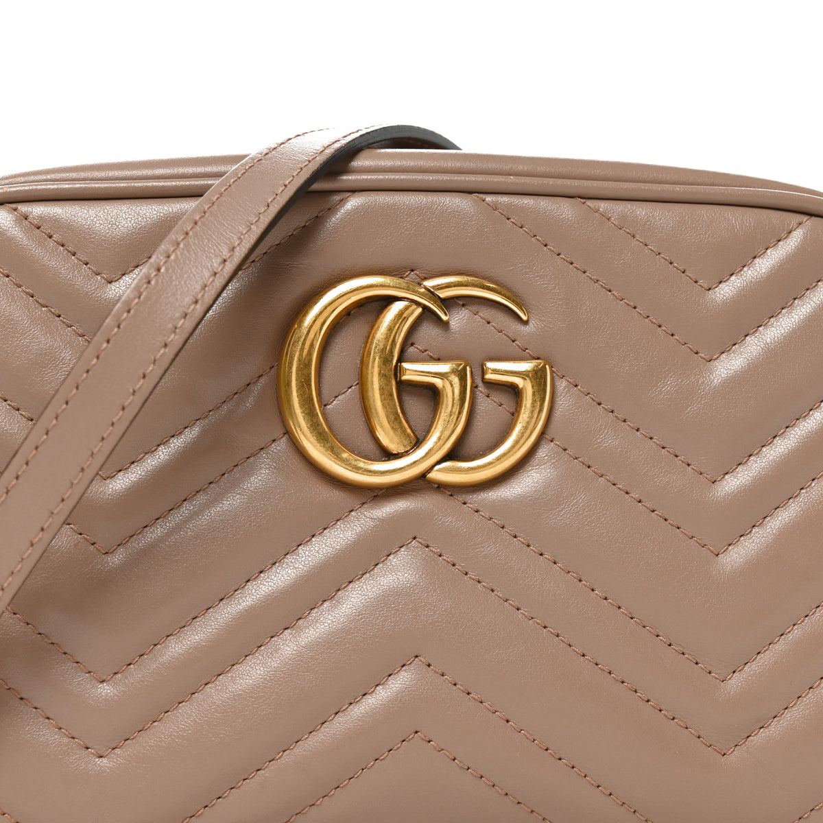 Gucci Calfskin Matelasse Small GG Marmont Chain Shoulder Bag Porcelain Rose 8 of 12