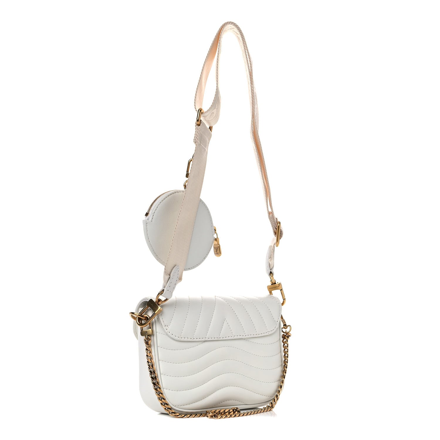 Louis Vuitton Calfskin New Wave Multi Pochette Snow 2 of 15