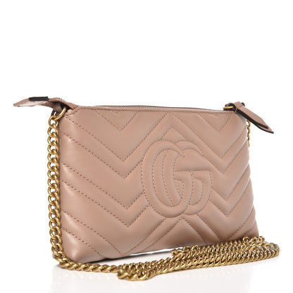 Gucci Calfskin Matelasse Mini GG Marmont Chain Bag Porcelain Rose 3 of 8