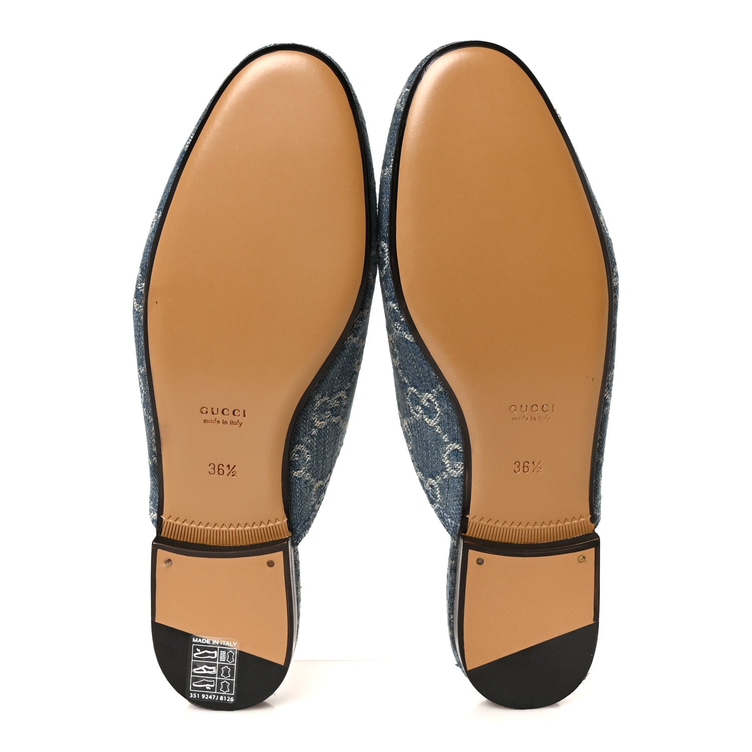 Gucci New Denim GG Malaga Kid Womens Princetown Slippers 36.5 Light Blue Royale 6 of 10