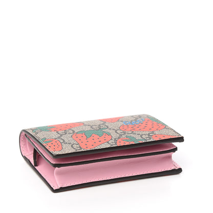 Gucci GG Supreme Monogram Strawberry Card Case 3 of 6