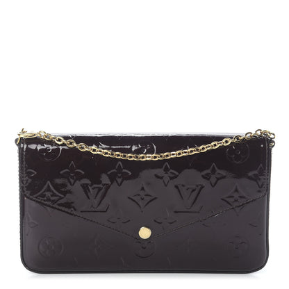 Louis Vuitton Vernis Pochette Felicie Chain Wallet Amarante 1 of 9