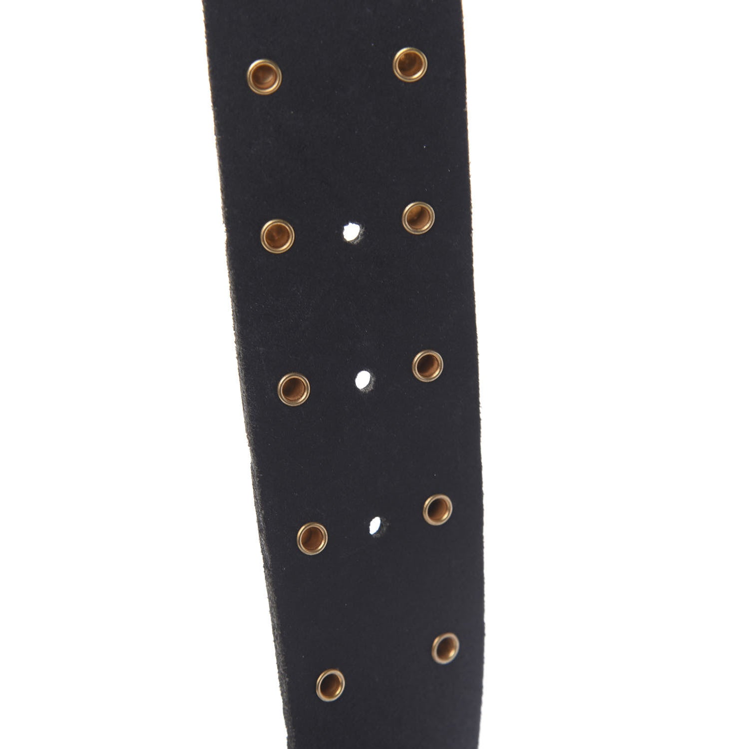 Gucci Calfskin Leaf Print Studded Double G 40mm Belt 95 38 Black Gold 5 of 5
