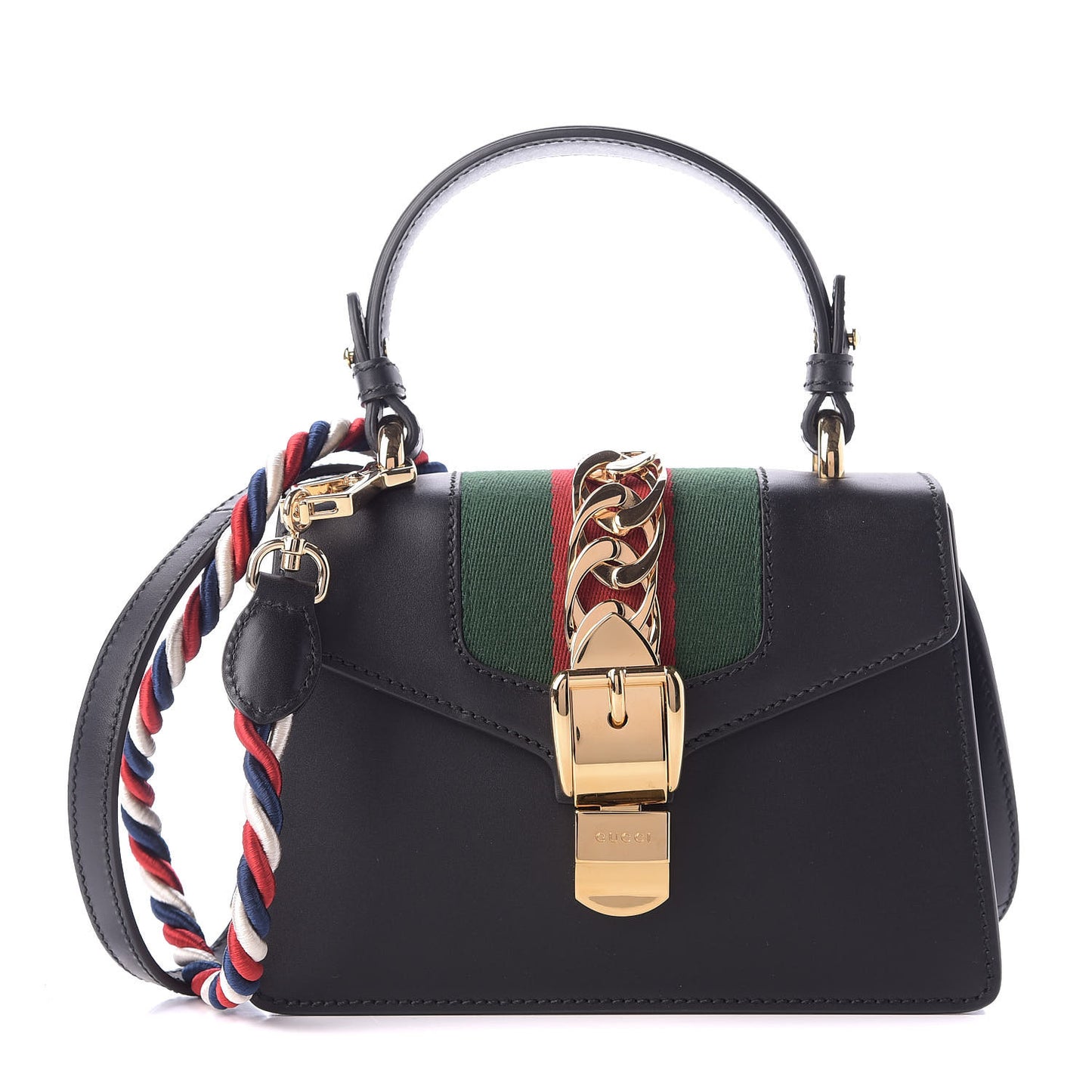 Calfskin Mini Sylvie Top Handle Bag Black