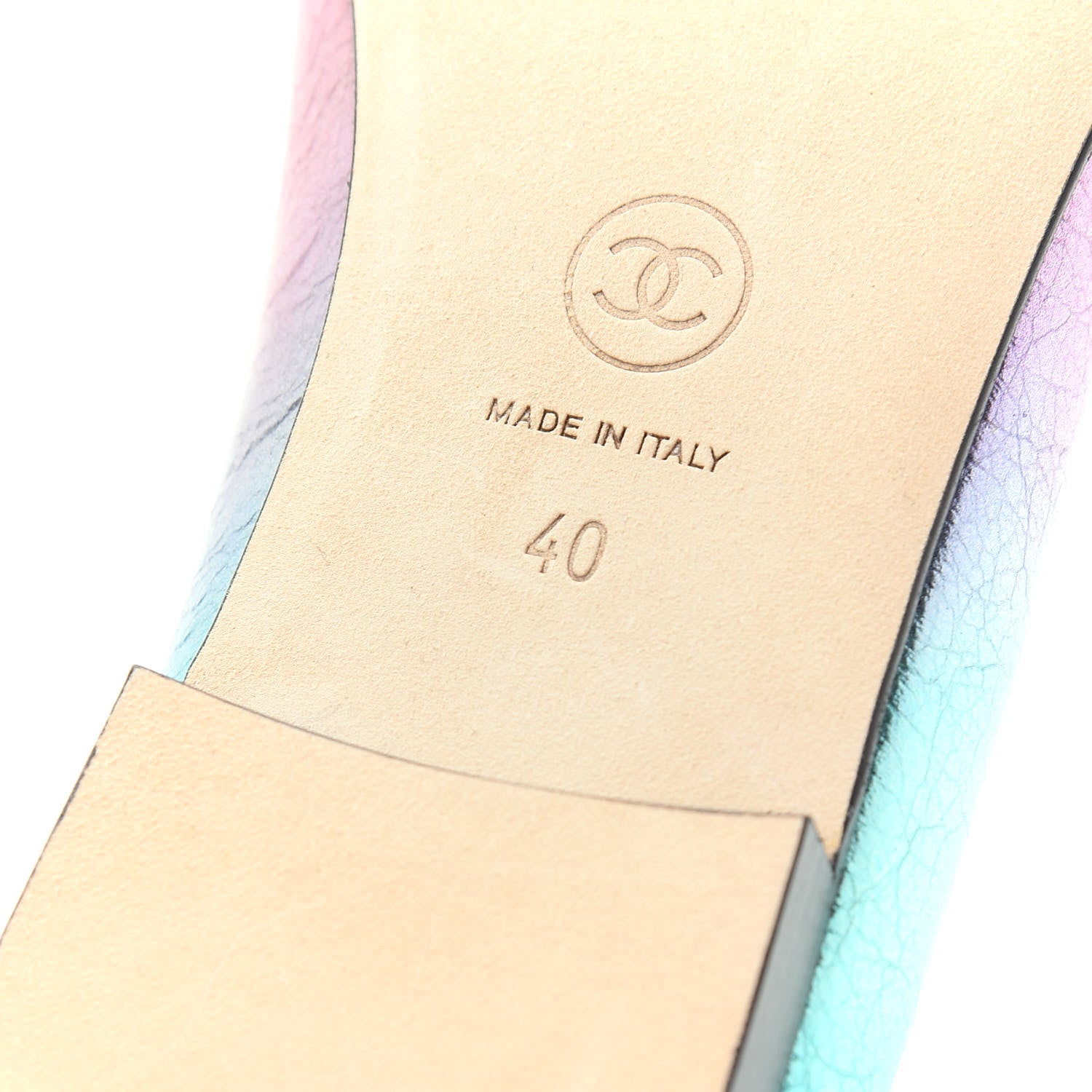 Chanel Laminated Calfskin Grosgrain Cap Toe CC Ballerina Flats 40 Multicolor Black 9 of 11