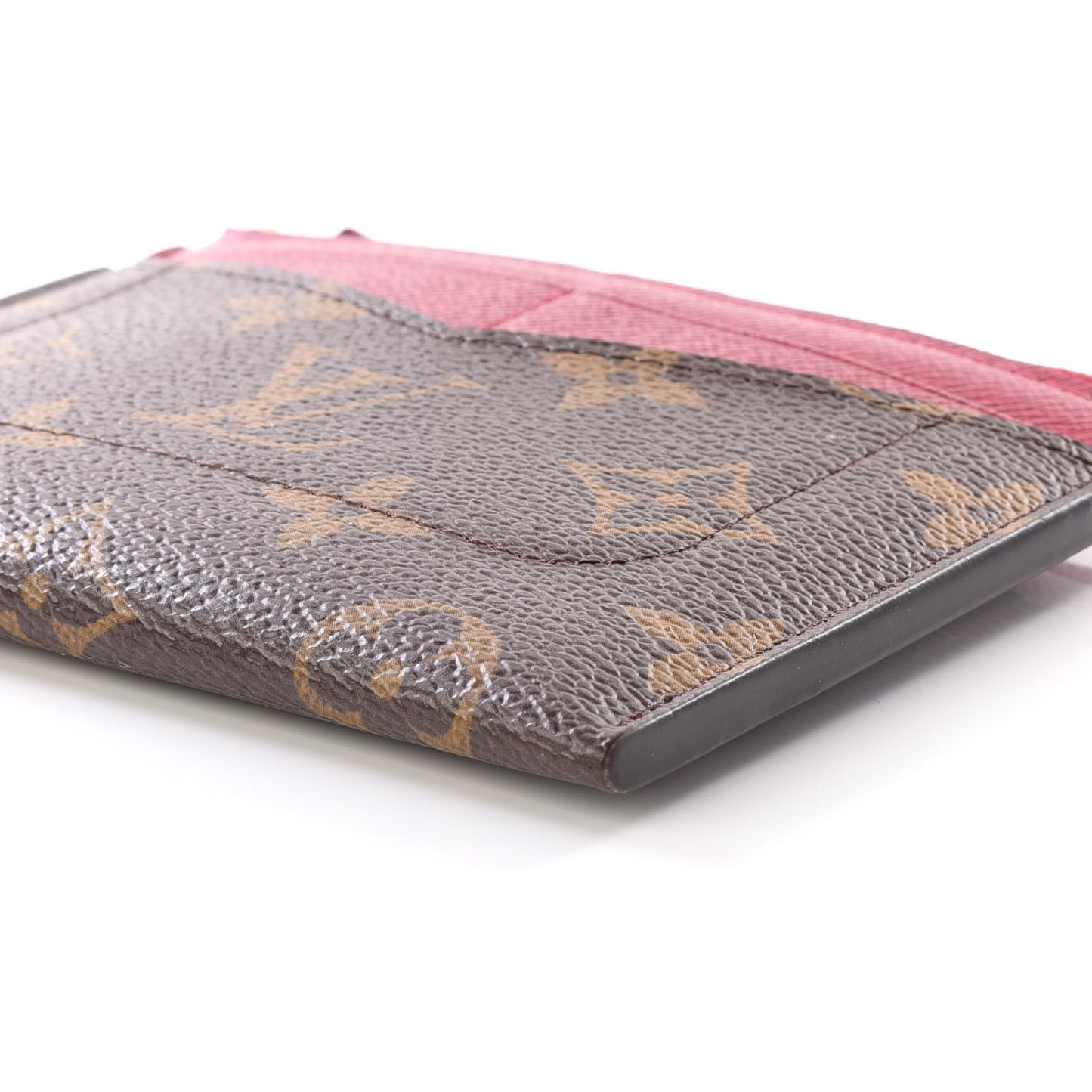 Monogram Zipped Card Holder Fuchsia